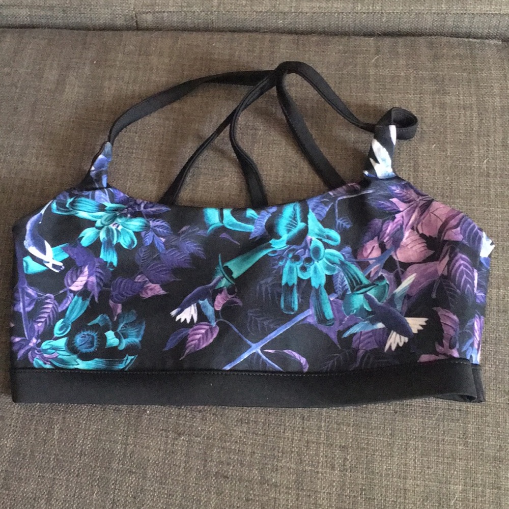 Blackmilk Midnight Hummingbird Tri Back Crop - XXS